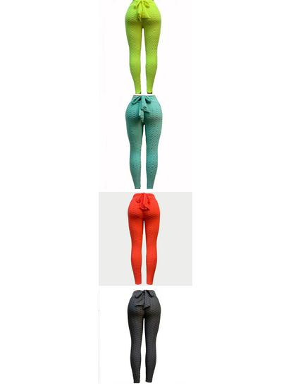 Cross-Waist Jacquard High-Waisted Butt-Lifting Yoga Pants