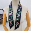 100*6cm Plant Floral Printed Scarf New Spring and Summer Imitation Silk Streamer Fashionable and Versatile Headband Belt Scarf