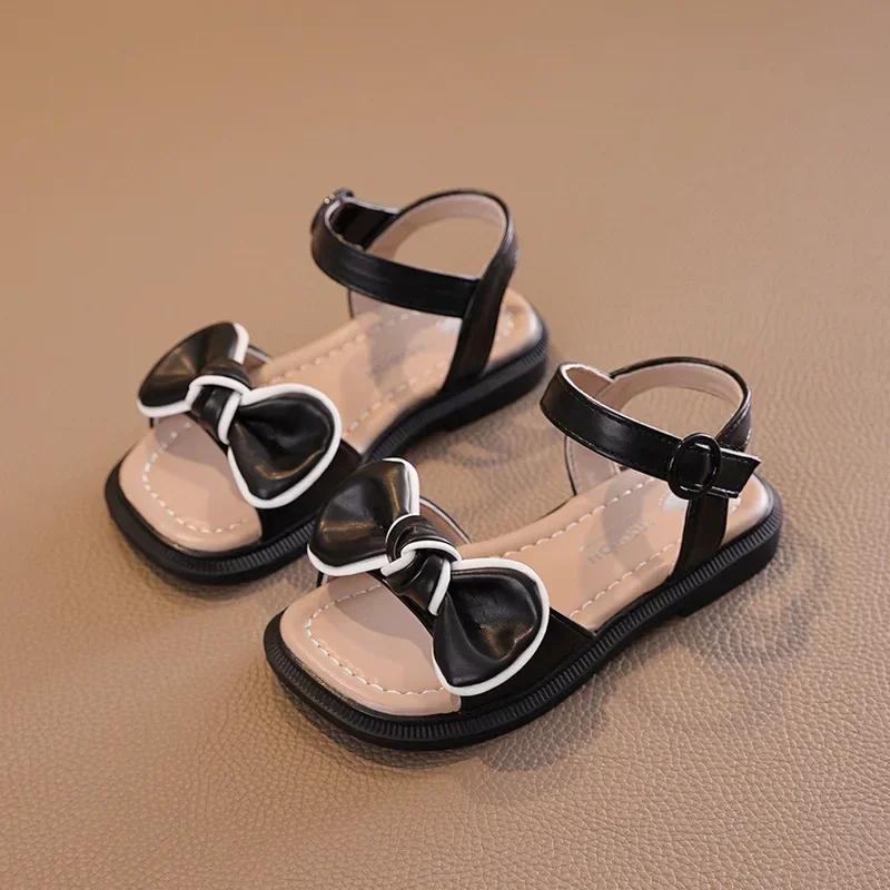 Children s Sandals Summer Bowknot Girls Princess Causal Shoes Fashion Kids Soft Bottom Beach Flat Sandals 23