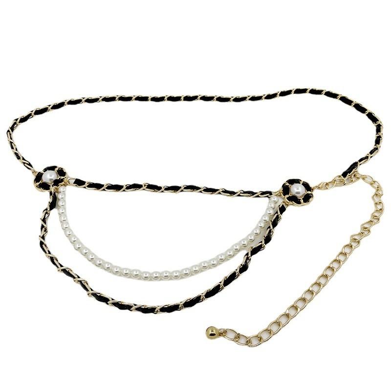 Chic Multi Layered Pearl And Gold Metal Waist Chain For Women Ideal For Fashion Forward Styles