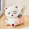 Creative Home Decor Bear Backpack Pen Container Study Desktop Ornament Office Accessories Resin Pen Storage Box Crafts Gift