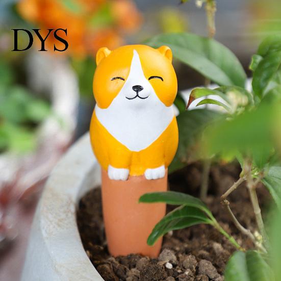 Natural Terracotta Watering Devices 4 Pcs/Set Plant Spikes, Cute Animal Self Cartoon Waterers for Pots Stakes, Automatic Slow Release Clay Tool