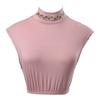 Fake Collar Half High Collar Rhombus Rhinestones Decor False Collar Breathable Elastic Collar Attachment