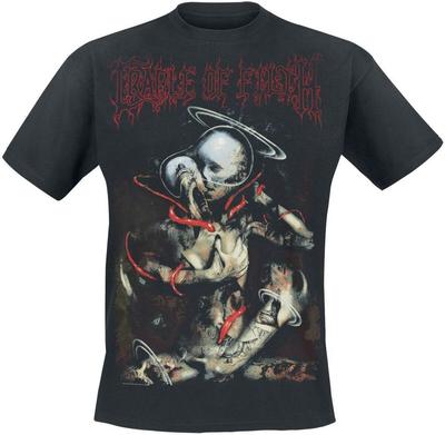 Cradle of Filth Twisted Angel & Deliciously Slogan Double-Sided Print Black Cotton T-shirt Men Metal Unisex Tee