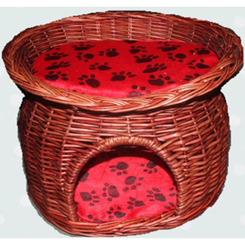 Lettiera per gatti rattan vimini casa quattro stagioni cuccia cane piccolo teddy tappetino lettiera animale domestico rimovibile e lavabile