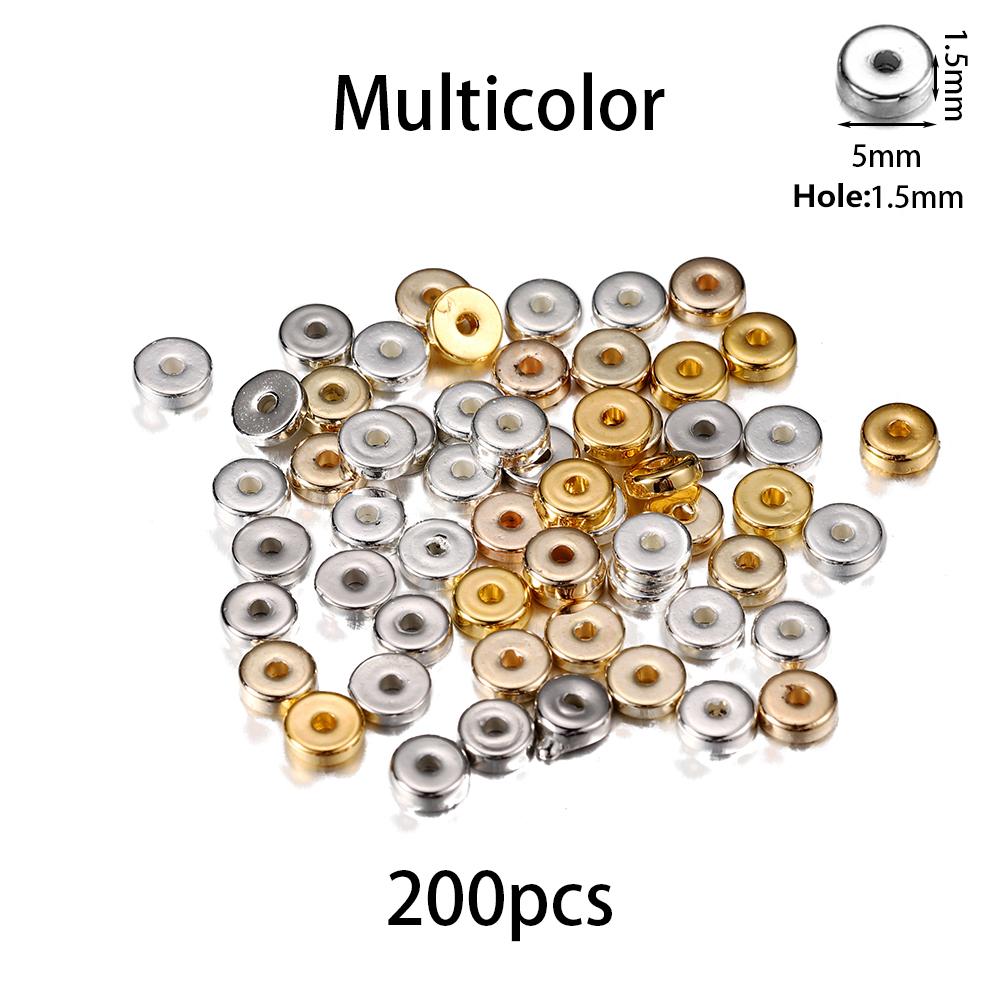 200-400Pcs CCB Multiple Styles Charm Spacer Beads Wheel Bead Flat Round Loose Beads For DIY Jewelry Making Supplies Accessories