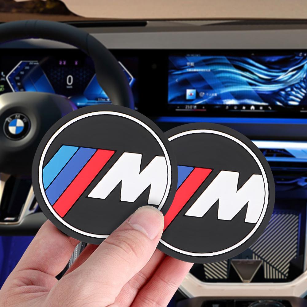 2Pcs Silica Gel Car Coaster Water Cup Anti-slip Pad Auto Accessories For Bmw M Performance E46 F10 E39 F20 E36 E90 E60 F30 X3 X5