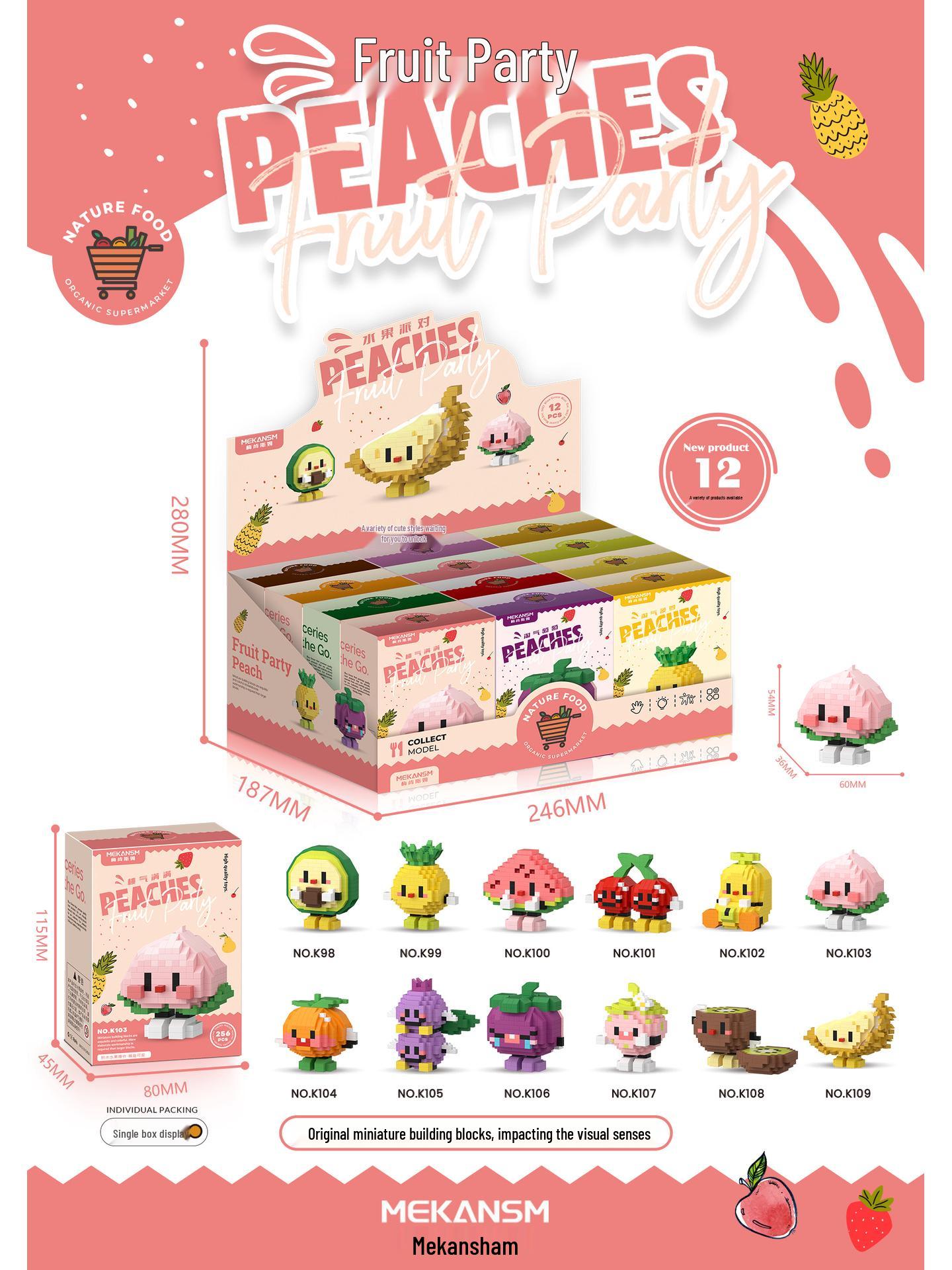 

Игрушка Микроблоки Кукла Клубничка, Детское украшение, Совместимо с LEGO, Подарок на День защиты детей