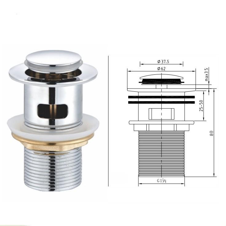 European Style Zinc Alloy & Stainless Steel Pop-up Basin Drain