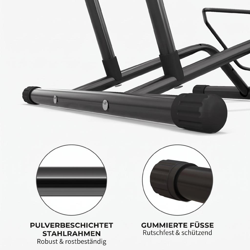 Portable Bike Floor Stand, Freestanding Bike Rack for 16"-29" Kid's/Mountain/Road Bikes Home Garages Use
