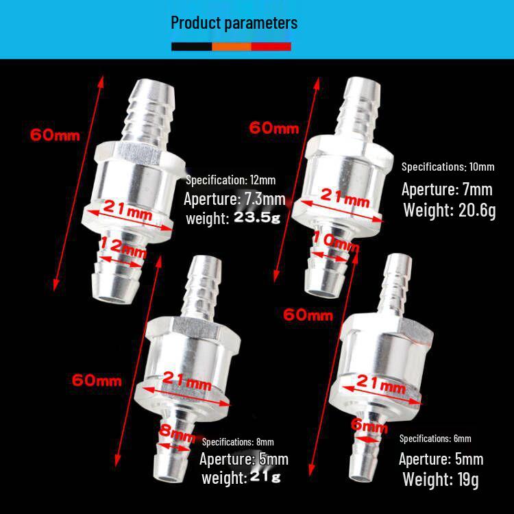 Aluminum One-Way Check Valve Fuel Pump for Car & Boat (6/8/10/12mm)