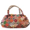 Women's Patchwork Bag with 3D Flowers