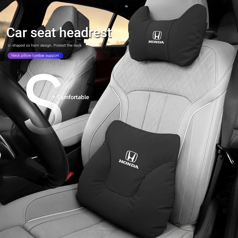 QEJMX1 U-shaped Car Headrest Auto Seat Neck Pillow Waist Pillow Set For Honda Civic Accord Crosstour Spirior Odyssey Avancier UR-V CR-Z