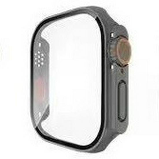 9th Gen Apple Watch 678910 Ultra 49mm PC + Tempered Glass Protective Case