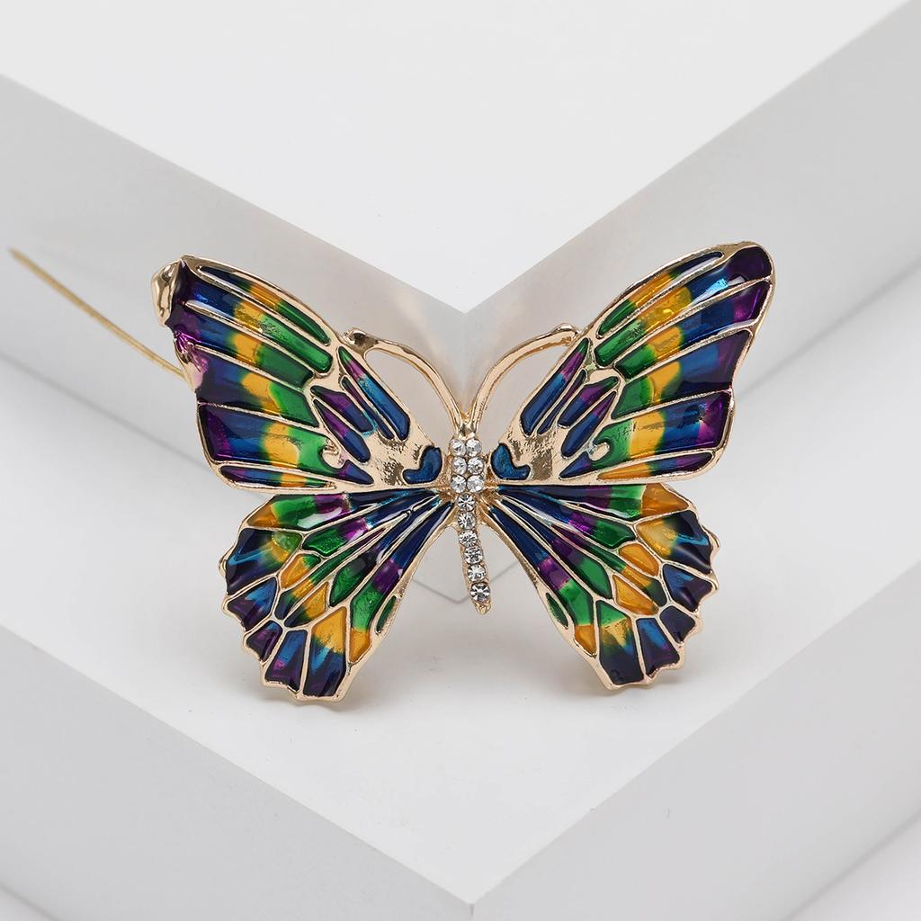 Fashion Personalized Oil Drop Butterfly Brooch, High-End Clothing Corsage Anti-Light
