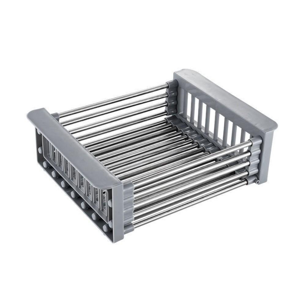 Retractable Sink Drain Rack Sink Organizer Stainless Steel Dish Drain Basket Dish Drying Washing Dishes Foldable Storage Rack