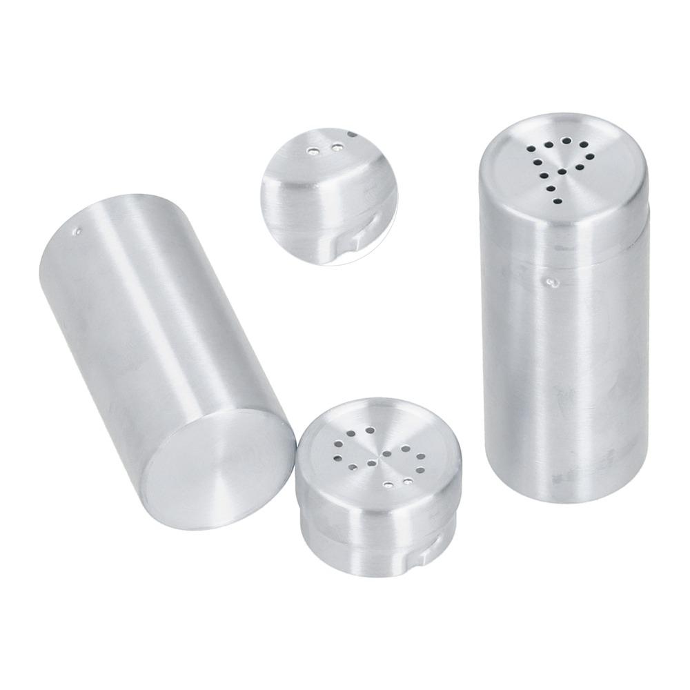 2Pcs Stainless Steel Salt Pepper Shaker Shaker Lids Dredge Shaker Seasoning Bottles  Dining Table
