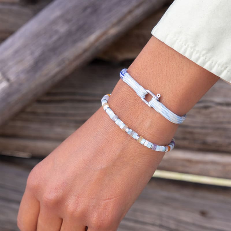 PIG & HEN (Women's) Frankie Bracelet - Arctic Blue X Cream X Silver