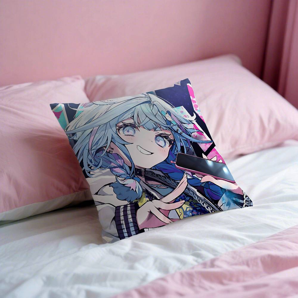 Hololive Cartoon Pillow Case Throw Pillow Cover Nordic Vintage Style Cushion Covers Home Living Room Sofa Couch Seat