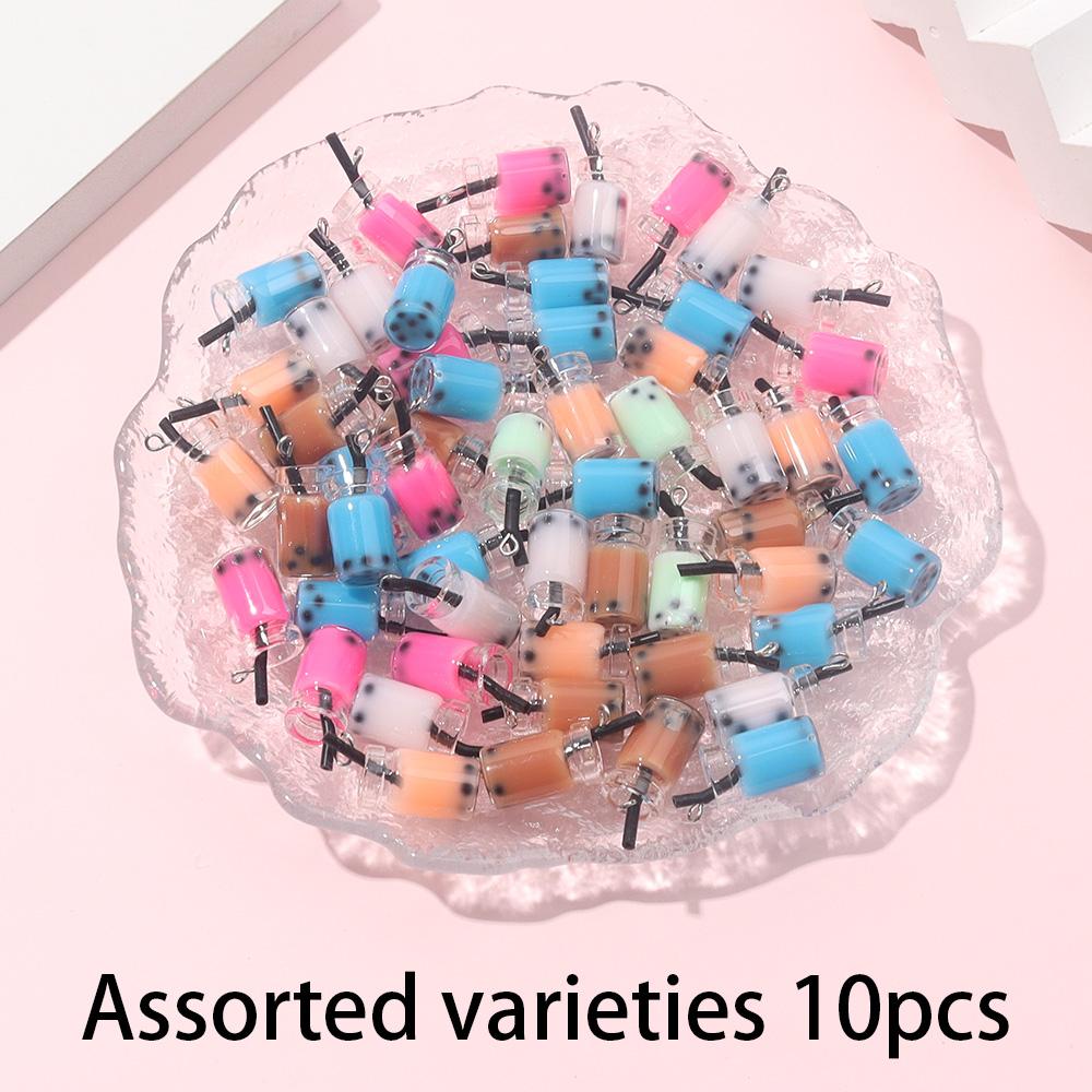 

40 шт., набор для изготовления ювелирных изделий из смоляного материала, подвеска в виде бутылки, чашка для напитков с молоком, чашкой чая, цветная подвеска, сделай сам, летний пляжный браслет на лодыжку, браслет, серьга, брелок 10pcs