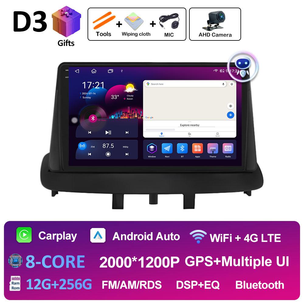 For Renault Megane 3 Fluence Samsung SM3 2008 2009 2010 - 2014 Androdi Auto Car Multimedia Video Radio Player Bluetooth WIFI 4G