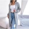 Spring Autumn Women's Casual Versatile Lapel Long Cardigan Female Fashion Solid Color Coat