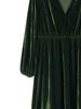 Plus Size Velvet Lantern Sleeve Slit V-neck Dress for Women (2025)