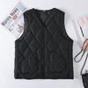 Crew neck quilted warm windproof vest down cotton vest cotton top warm jacket new autumn and winter