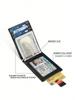 Men's Theft-Proof RFID Blocking Leather Money Clip Carbon Fiber Wallet With Multi-Card Slots Slim Wallet Card Holder