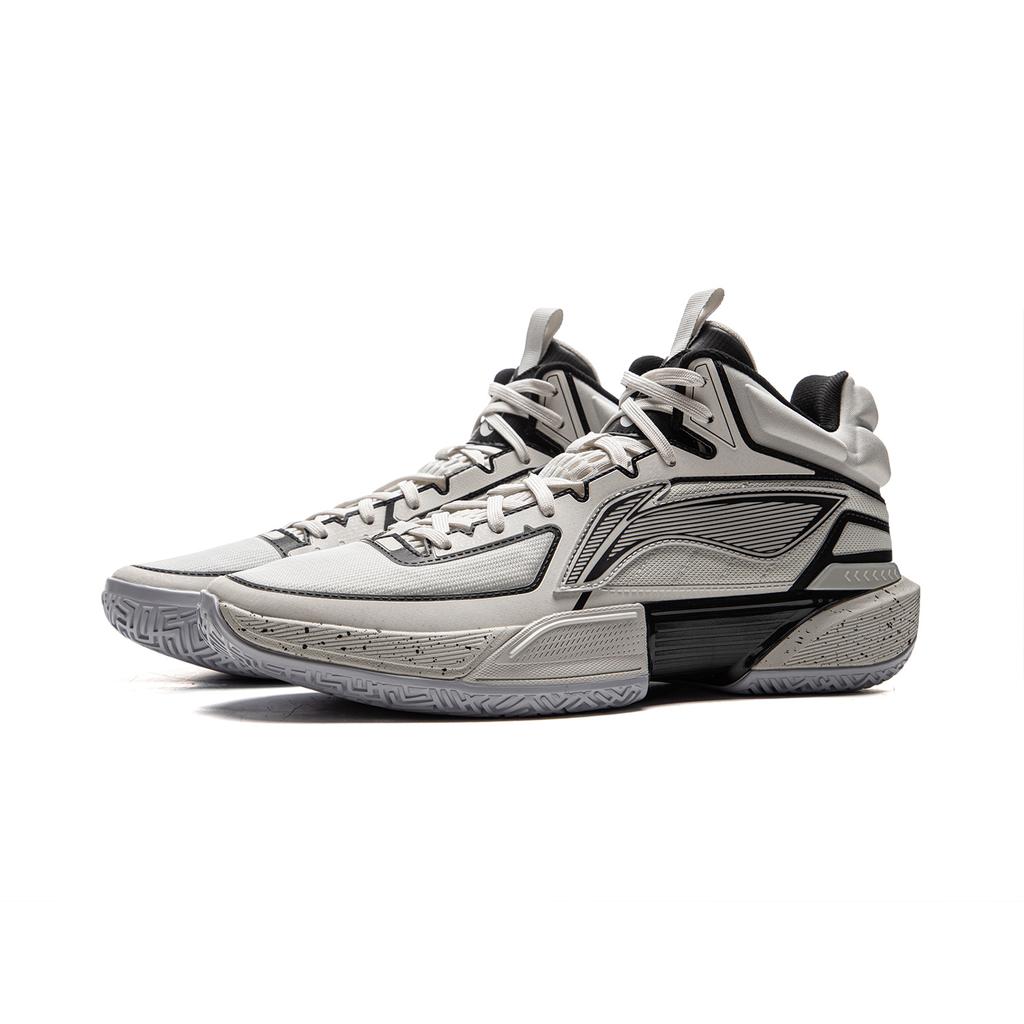Li Ning Light Speed 2MID Cushioning Slip Resistant Abrasion Resistant Mid Top Basketball Shoes Men's Gray Black ABPU057-1