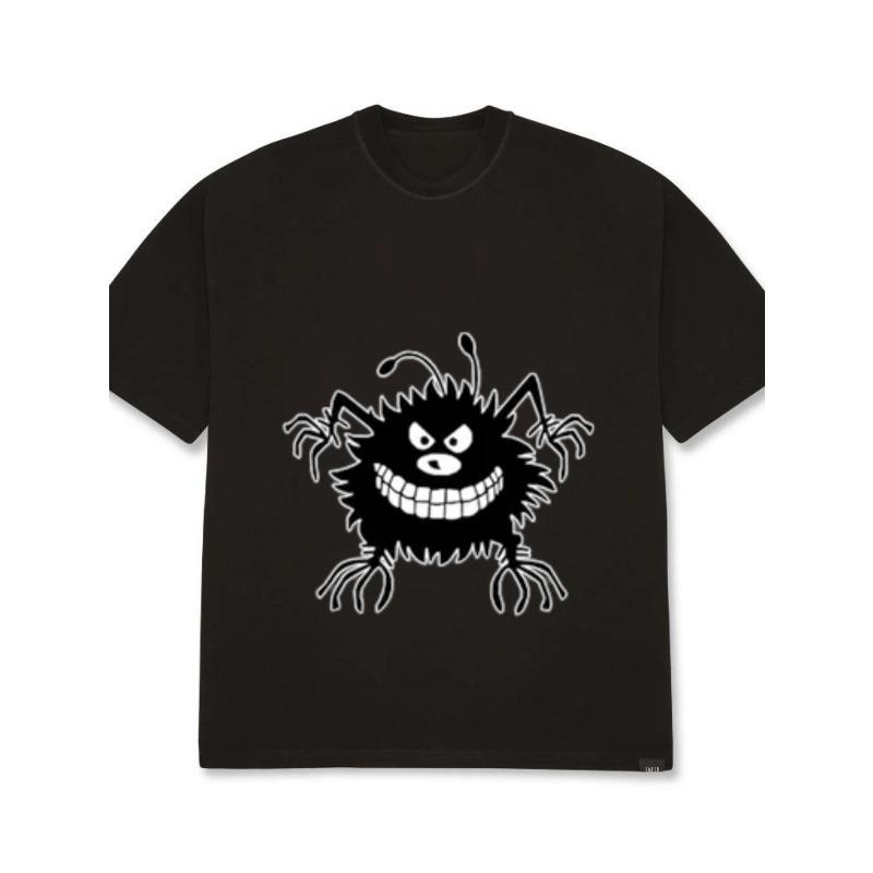 

Oversized T Shirt Black Spider Monster Graphic Print Casual Streetwear Unisex Top for Men and Women Daily Wear Party Outfit XXXXL чёрный