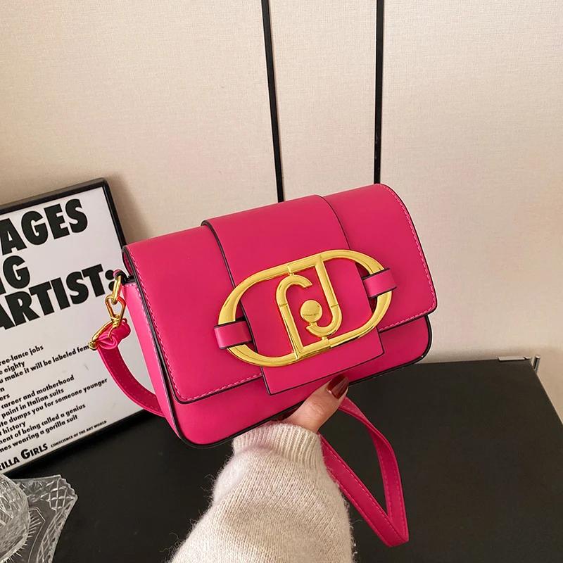 Metal Magnetic Buckle Flap Bags for Women  Versatile Chain Bags  Small Square Bags  Armpit Crossbody Bag  Luxury