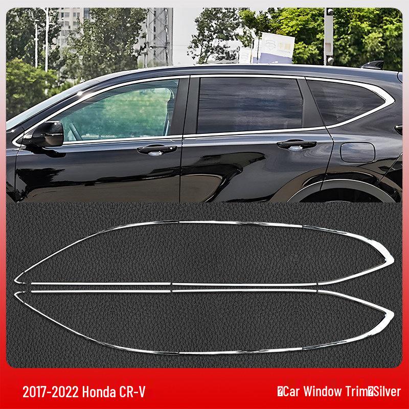 Honda CRV Haoying B-Pillar Door Trim: Black Chrome Strips