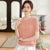 Mom's French Style Ice Silk Knit Top, Short Sleeve, Versatile & Stylish T-shirt for Middle-Aged Women, New Summer Fashion.
