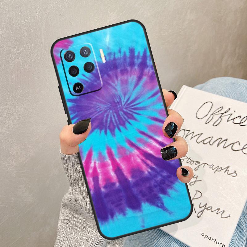 Colorful Tie Dye Rainbow Hippie Art Case For Oppo A78 A98 A18 A38 A58 A60 A80 A40 A77 A57 A17 A74 A54 A94 A96 A76 A16 A15 A5 Pro