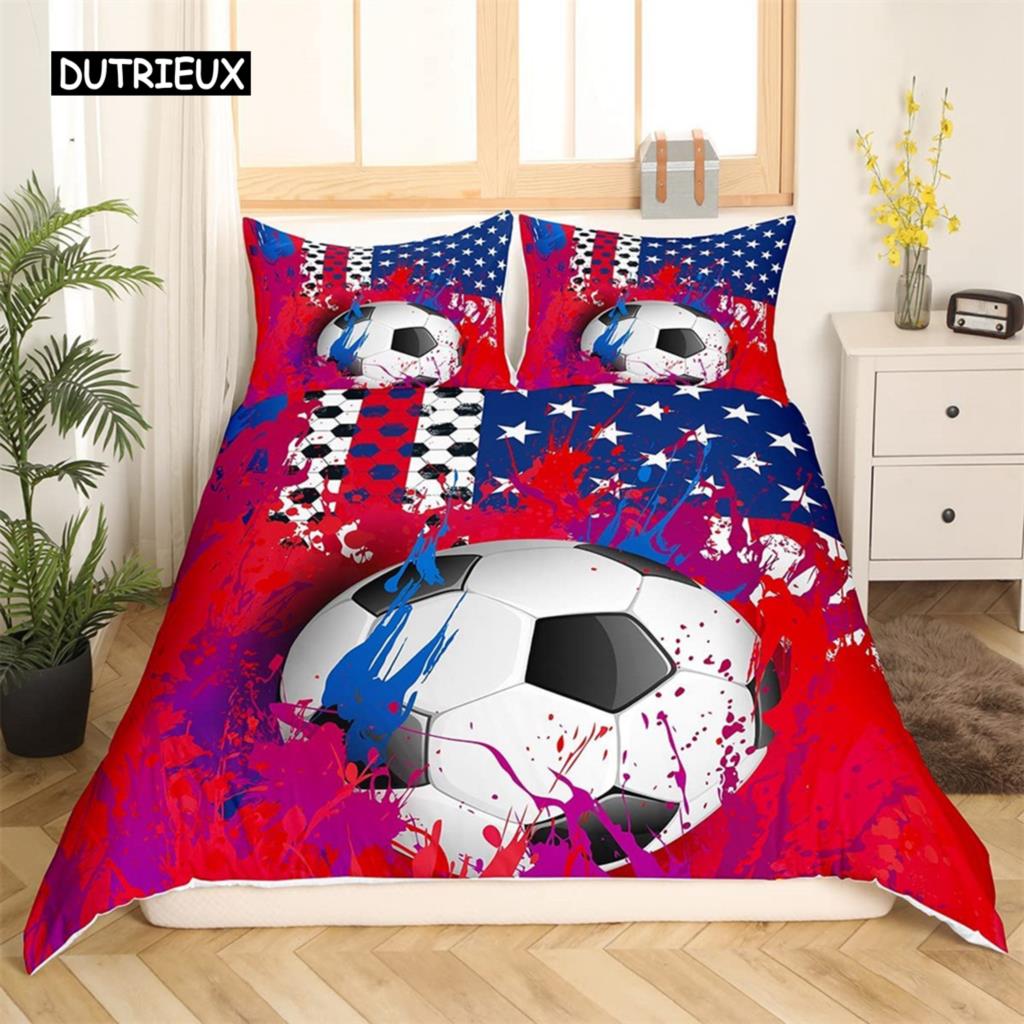 American Flag Duvet Cover Retro USA Flag Bedding Set For Kids Boys Teens Men Stars Red Stripes For Bedroom Decoration Women Men