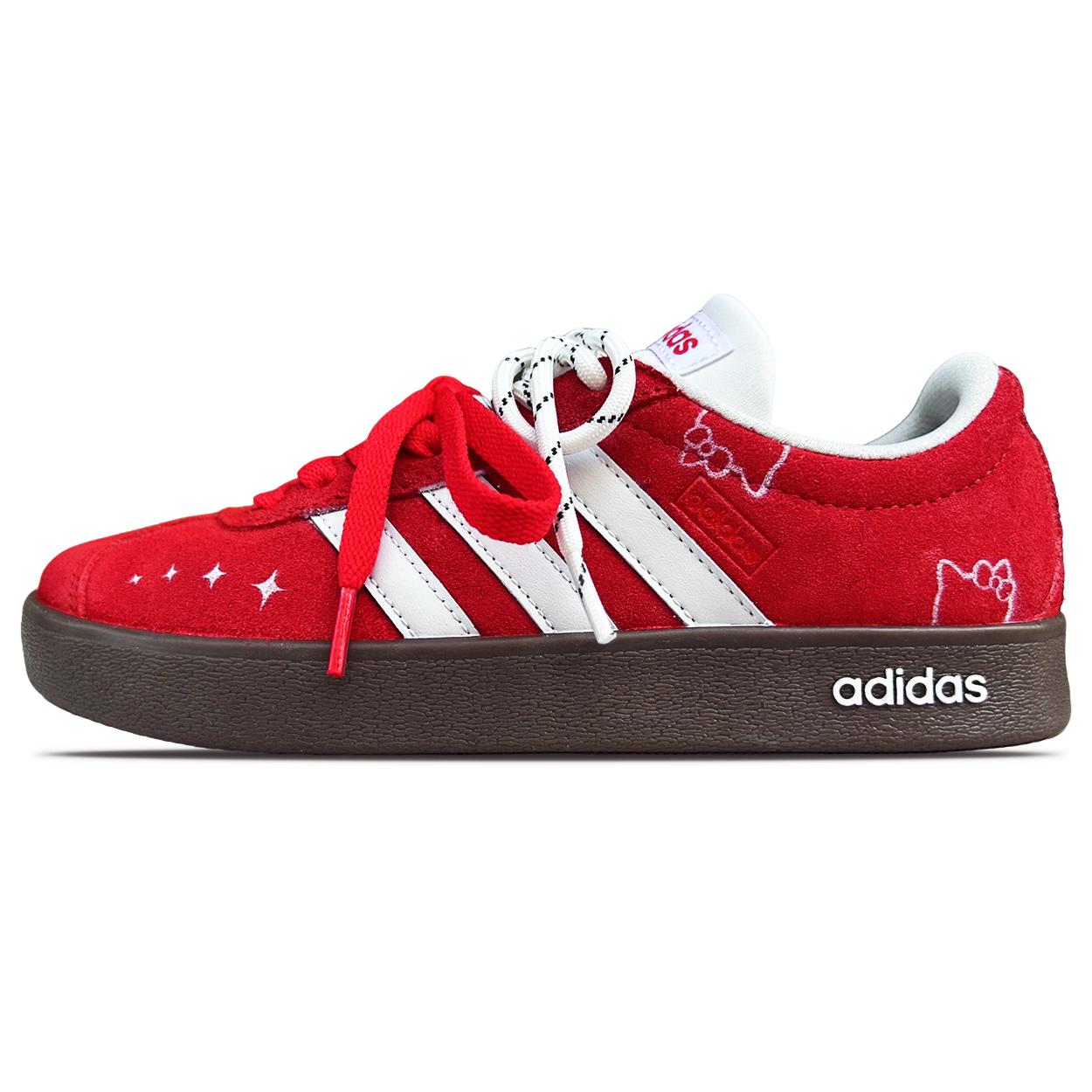 

Adidas VL COURT 2.0 Leather Cushioning, Wear Resistant Low top Skateboard Shoes Unisex Scarlet HQ1802(Team1071-) 40⅔