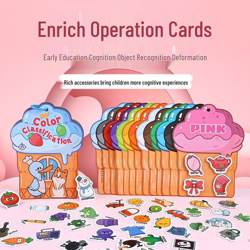 Quiet Book: Baby's Early Learning Toy for Color Recognition with Reusable Magic Stickers