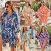 Printed Shirt Beach Jacket Bikini with Sun Protection Cardigan Vacation Swimsuit Blouse