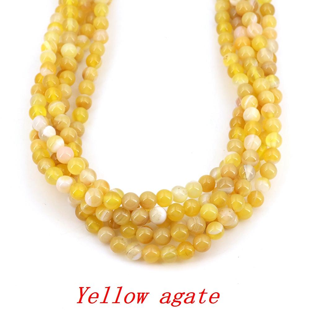 4/6/8/10/Mm Natural Stone Yellow Tower Crystal Round Loose Citrine Bead Crystal Stone Jewelry Making Diy Bracelet Necklace Gift