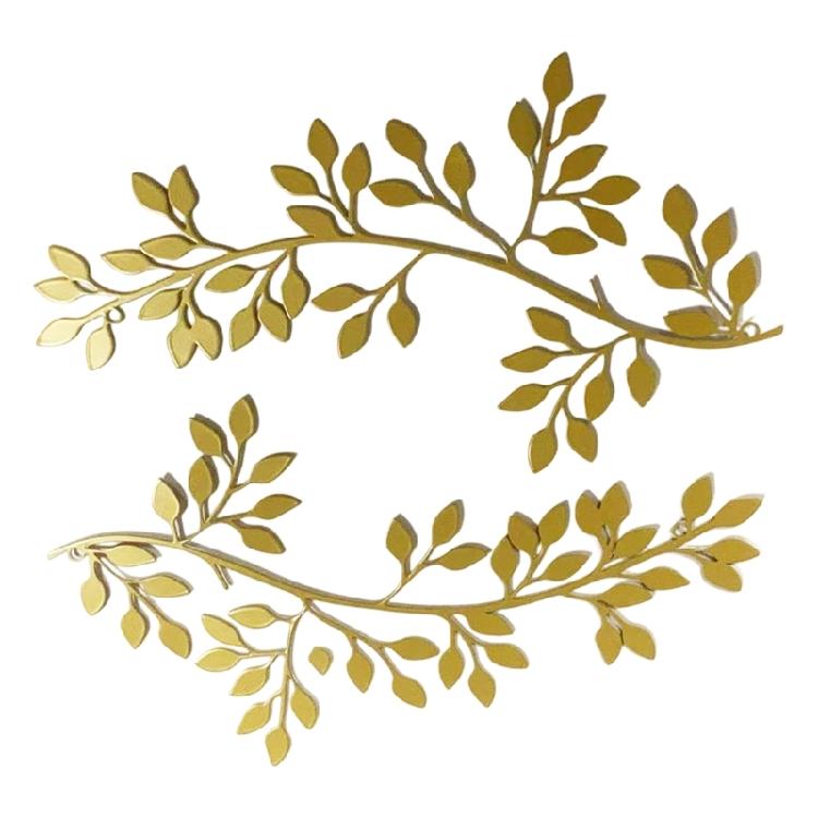 Metall Baumblatt Wanddekorationen Ranken Ast Blatt Wandkunst Dekorationen Eisen Wandskulptur für Schlafzimmer Gartendekorationen gold