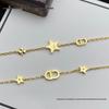Classic Five-Pointed Star Rhinestone Double-Layer Bracelet - Women's Daily Versatile Two-Piece Set Jewelry