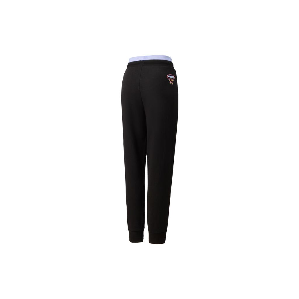 PUMA Knitted Sweatpants Women's Black Moderate Cuffed Pants 537525-01
