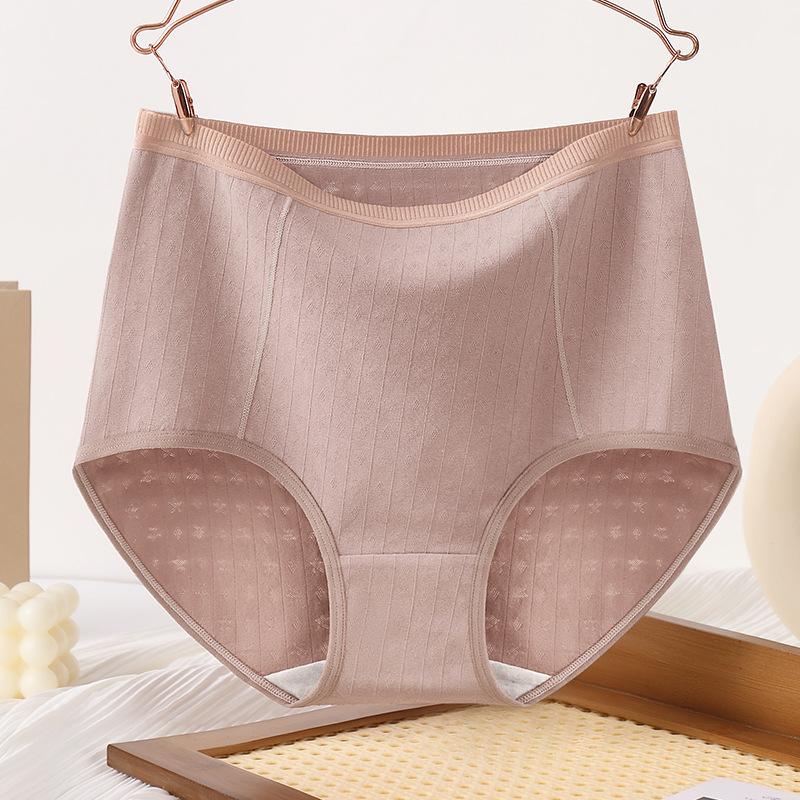 Große Größe Damen Baumwolle Antibakterieller Schritt Hoher Bund Bauchpackung Hüfte Mittleren Alters Mutter Slips