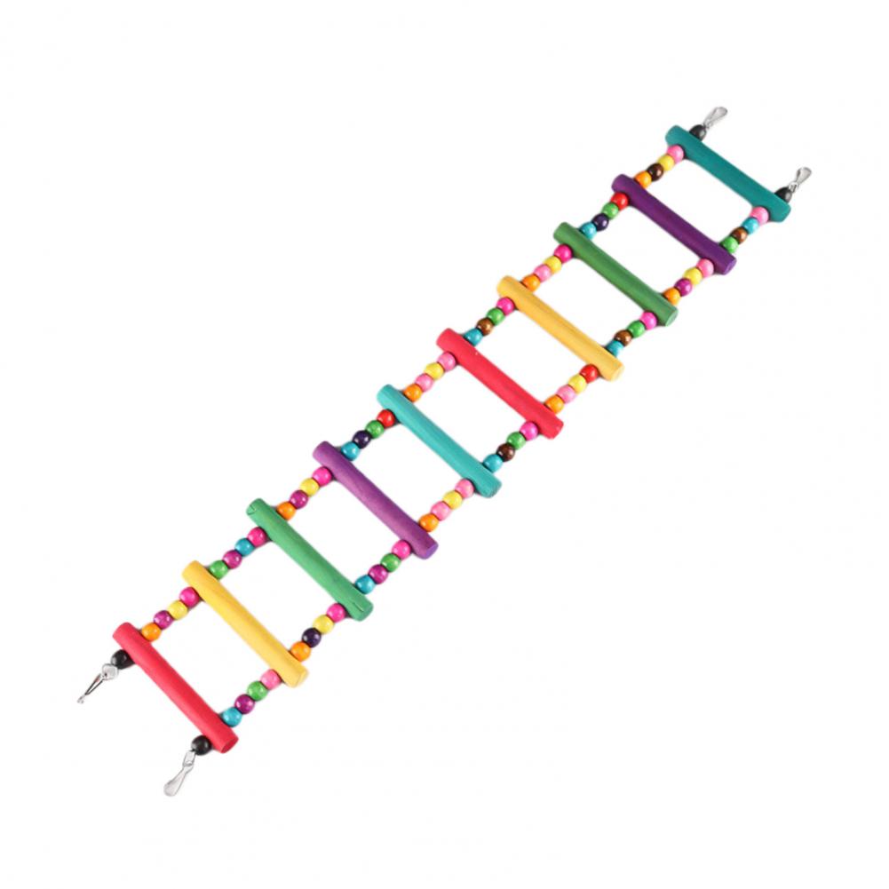 Bird Ladder Colorful Beads Swing Combination Bird Toy Parrots Chewing Training Toy Pet Bird Hanging Hammock Bird Climbing Ladder