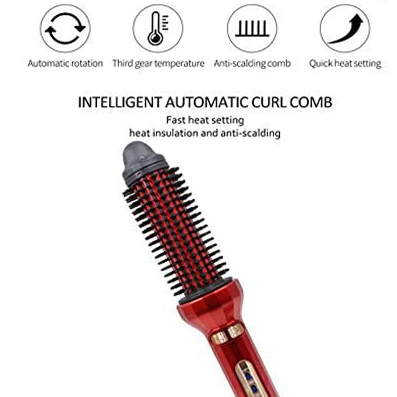 Curling Iron Brush Electric Hair Straightener Curler Comb High Quality Auto Shut Off Button Control Hair Straightener Comb