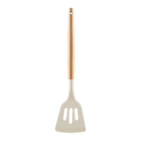Silicone Cooking Utensil Set with Wooden Handle Heat-Resistant Spatula & Ladle A