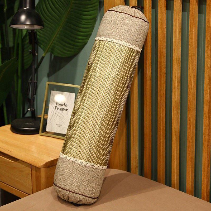 Breathable Linen Cylindrical Cooling Pillow for Girls' Bedroom