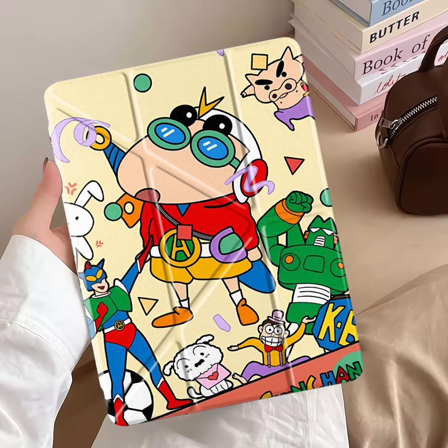 Cute Cra-yons Shin-chans Anime Holder Cover Tablet Case For iPad Pro 2025 Pro 11th 10th 9th 8th 7th 12.9inch Air 4 5 M3 M2 1 2