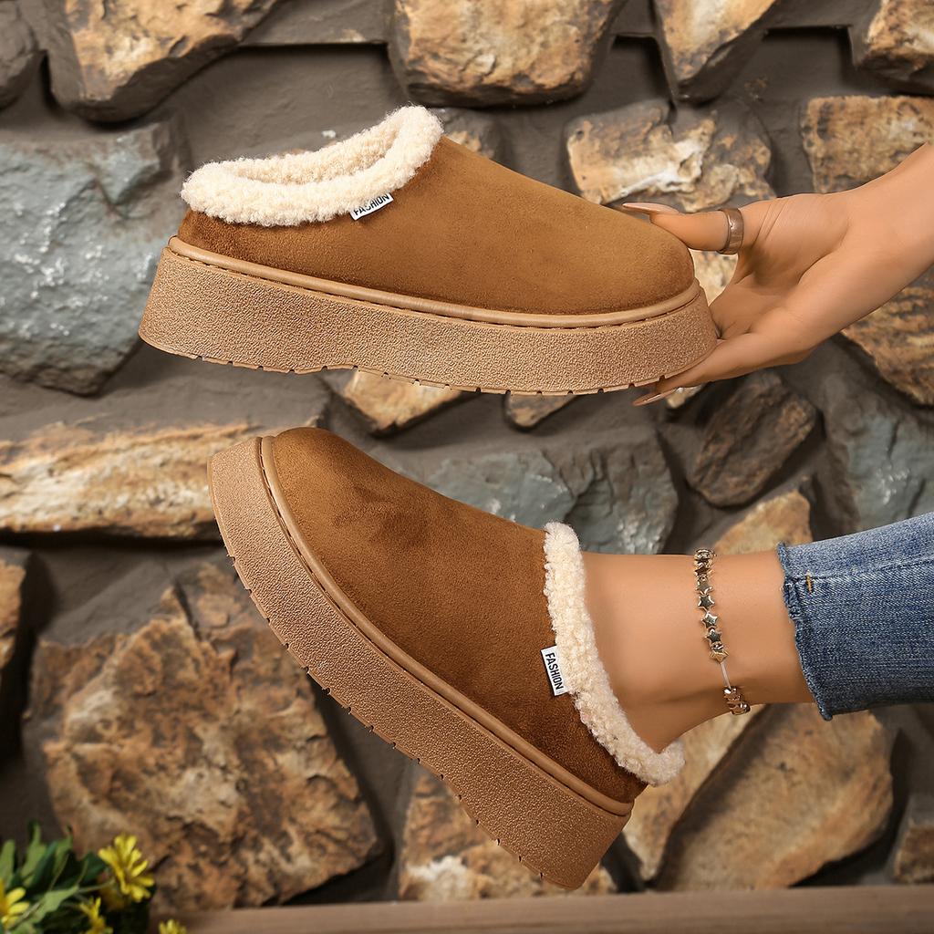 Comfortable Women Snow Boots Winter Solid Color Platform Ankle Boots Woman Round Toe Slip On Warm Shoes Women Zapatos De Mujer